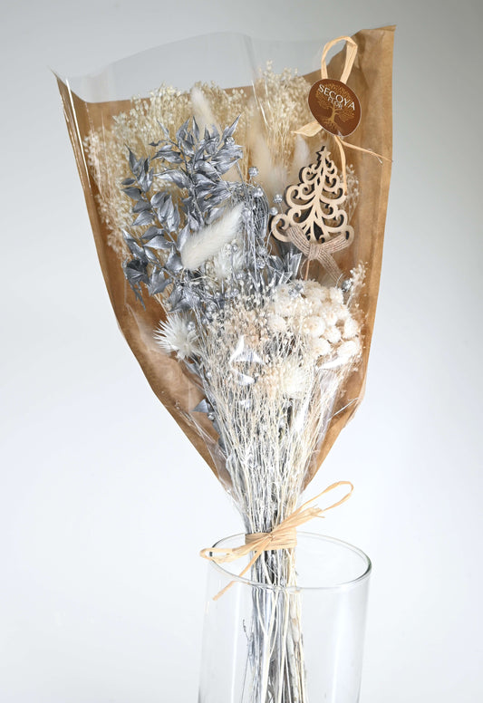 Dégradé Argenté - Bouquet de fleurs séchées