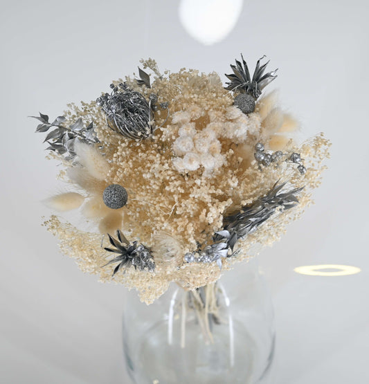 Lueur Argentée - Bouquet de fleurs séchées - couleur argentée