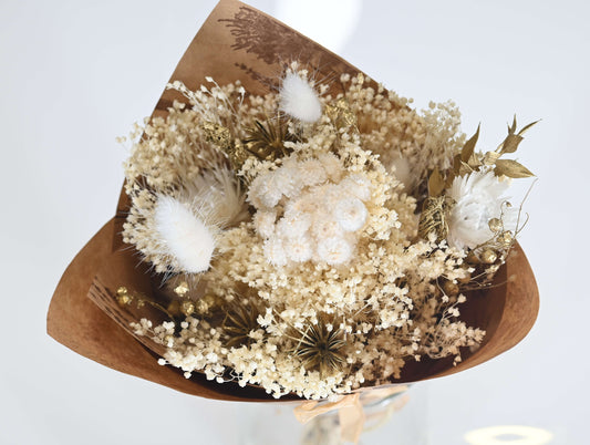 Brise dorée - Bouquet de fleurs séchées - couleur dorée