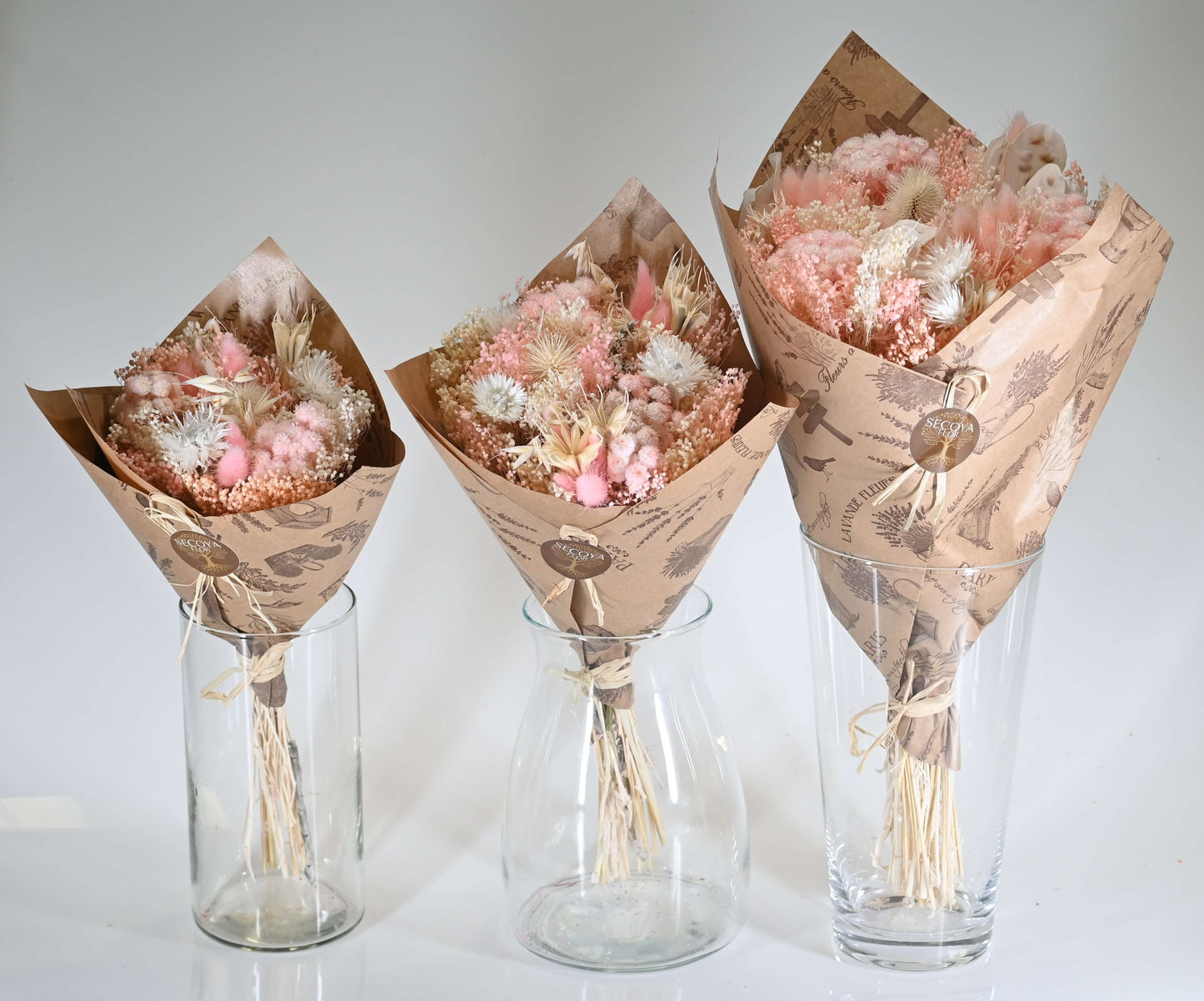 Eclat de Rose - Bouquet de fleurs séchées - couleur rose pâle